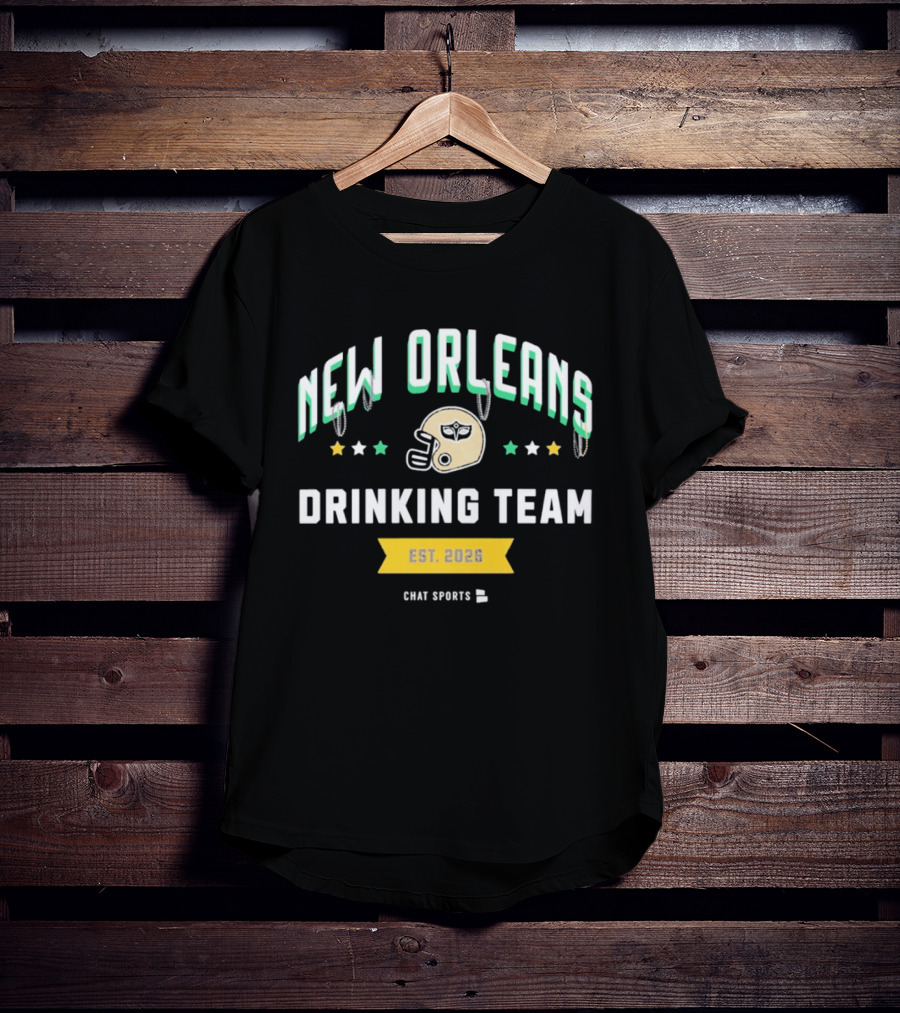 New Orleans Drinking Team Est 2020 Chat Sports Football Helmet Stars T-Shirt