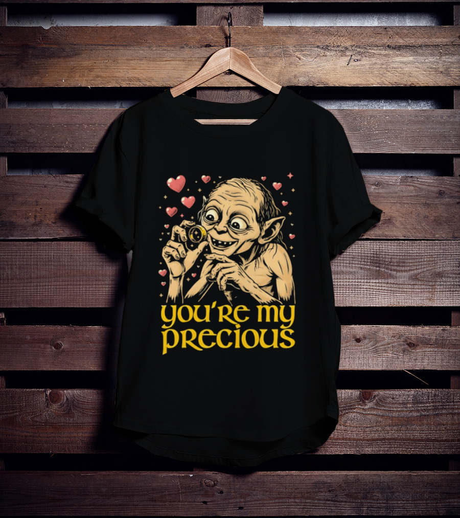 Gollum Holding Ring You're My Precious Hearts T-Shirt