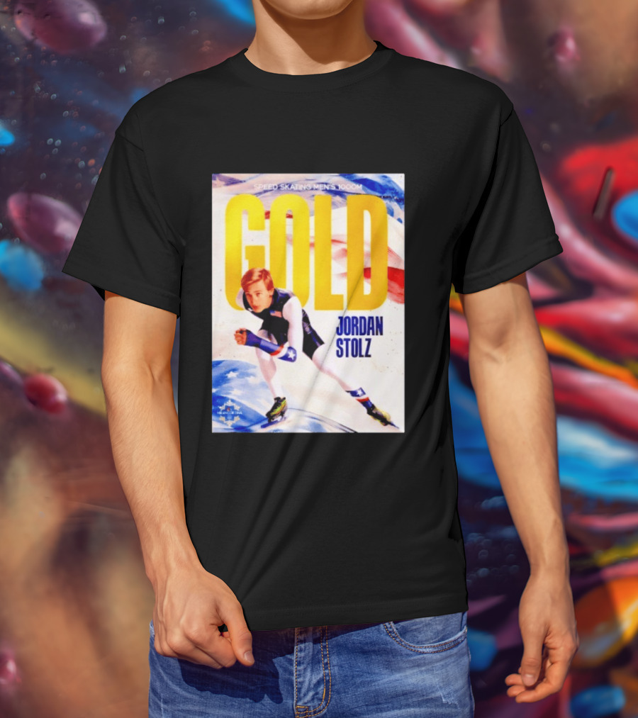 Speed Skating Men's 1000m Gold Jordan Stolz Milan Cortina 2026 T-Shirt