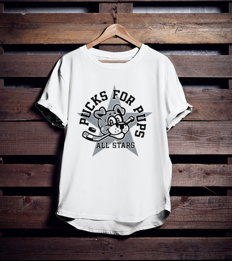 Pucks For Pups All Stars Hockey Dog Star Team T-Shirt