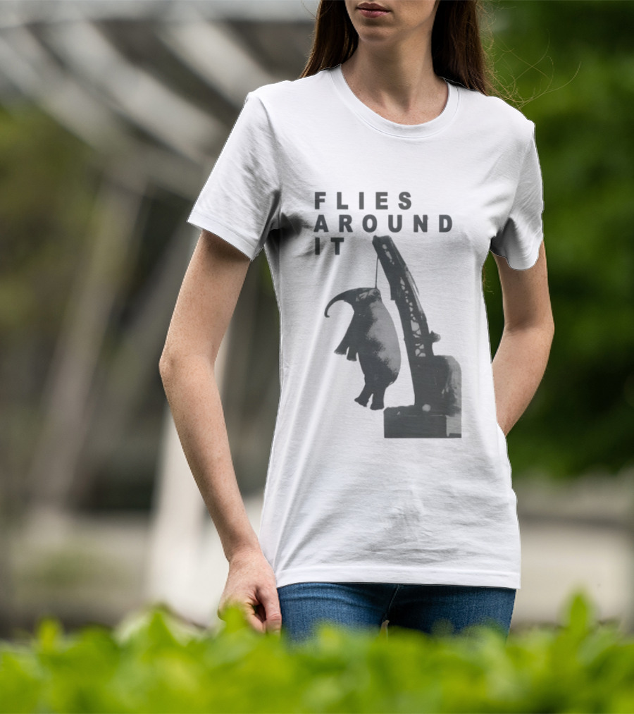 Elephant Flies Around It Crane T-Shirt