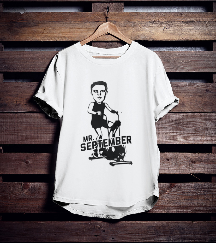 Mr September Stationary Bike Sketch T-Shirt