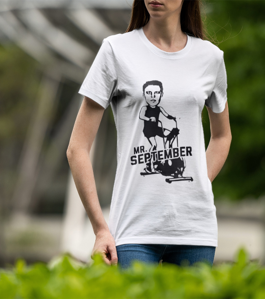 Mr September Stationary Bike Sketch T-Shirt