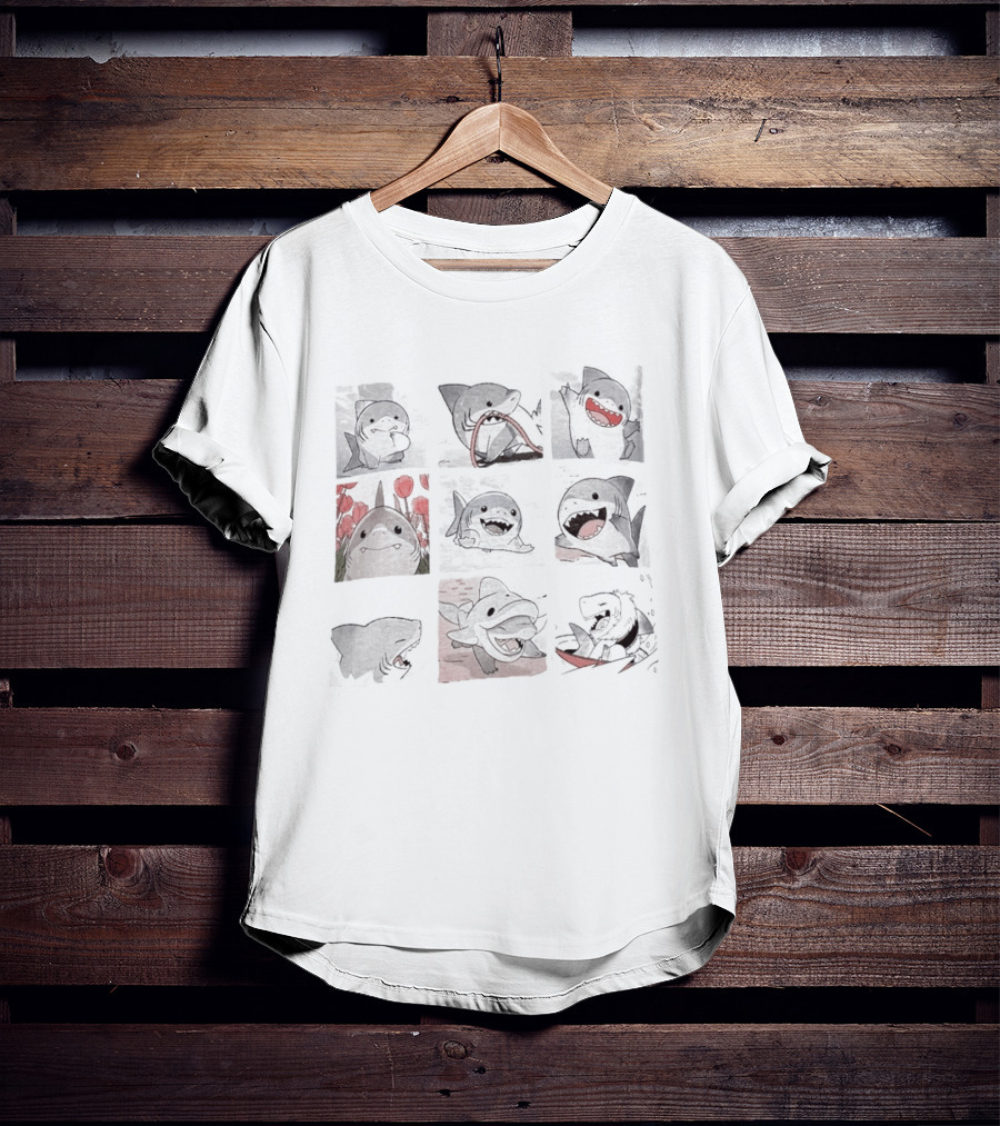 Jeff The Land Shark Nine Panels With Cute Expressions T-Shirt