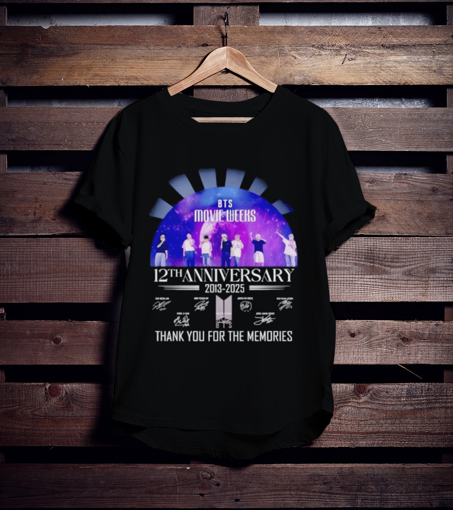 BTS Movie Weeks 12th Anniversary 2013 2025 Thank You For The Memories T-Shirt