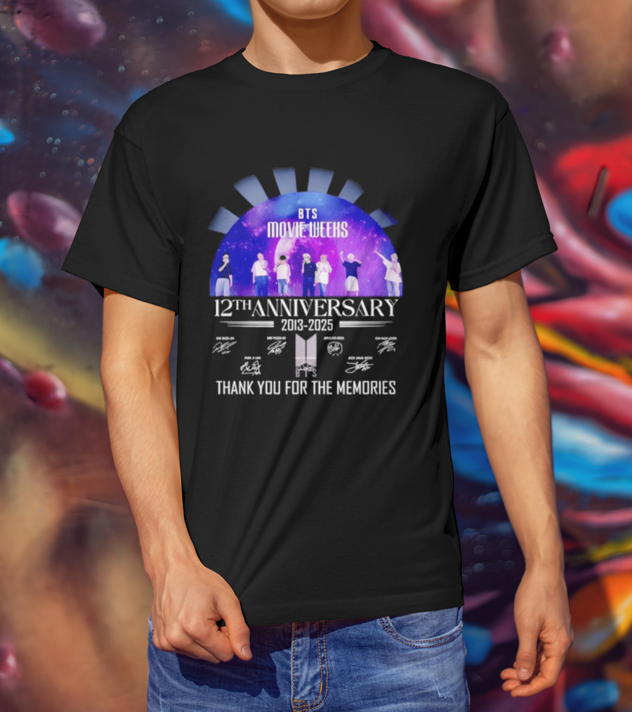 BTS Movie Weeks 12th Anniversary 2013 2025 Thank You For The Memories T-Shirt