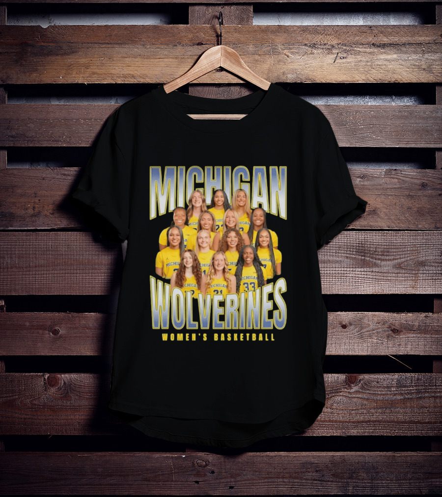 Michigan Wolverines Women's Basketball Team Photography T-Shirt