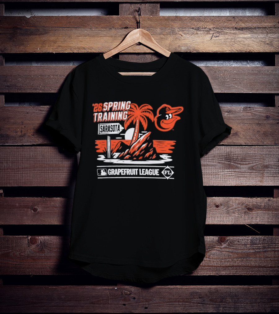 2026 Spring Training Baltimore Orioles Grapefruit League Retro Palm Beach T-Shirt
