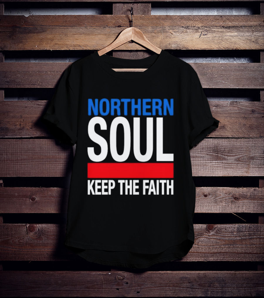 Northern Soul Keep The Faith Blue And Red T-Shirt
