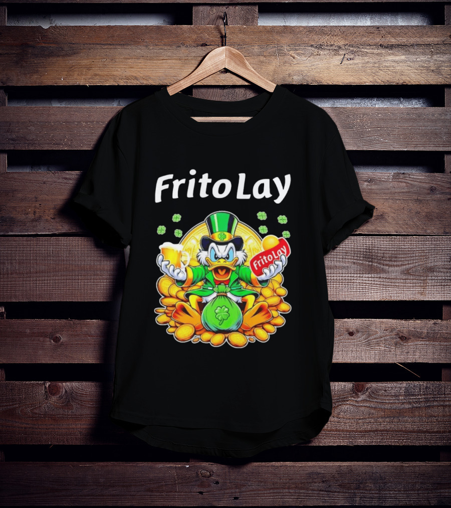 Frito Lay Scrooge McDuck St Patrick's Day Luck Coins Clover Beer T-Shirt