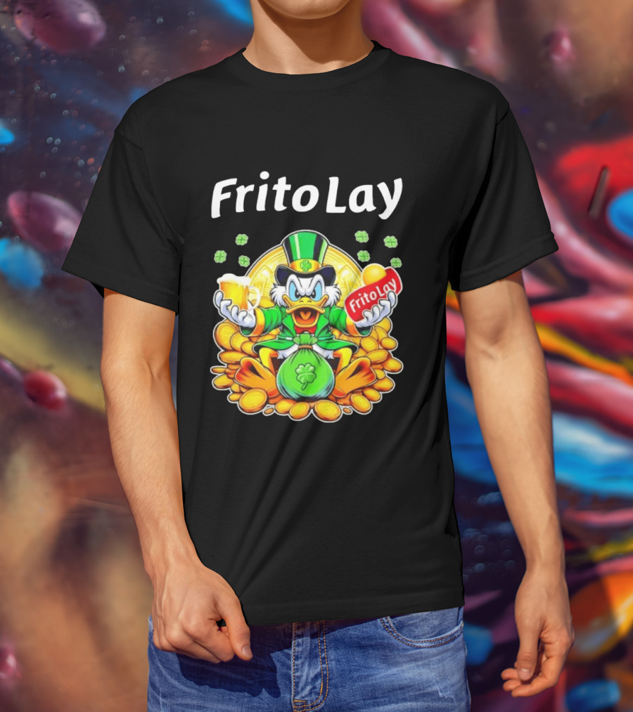 Frito Lay Scrooge McDuck St Patrick's Day Luck Coins Clover Beer T-Shirt