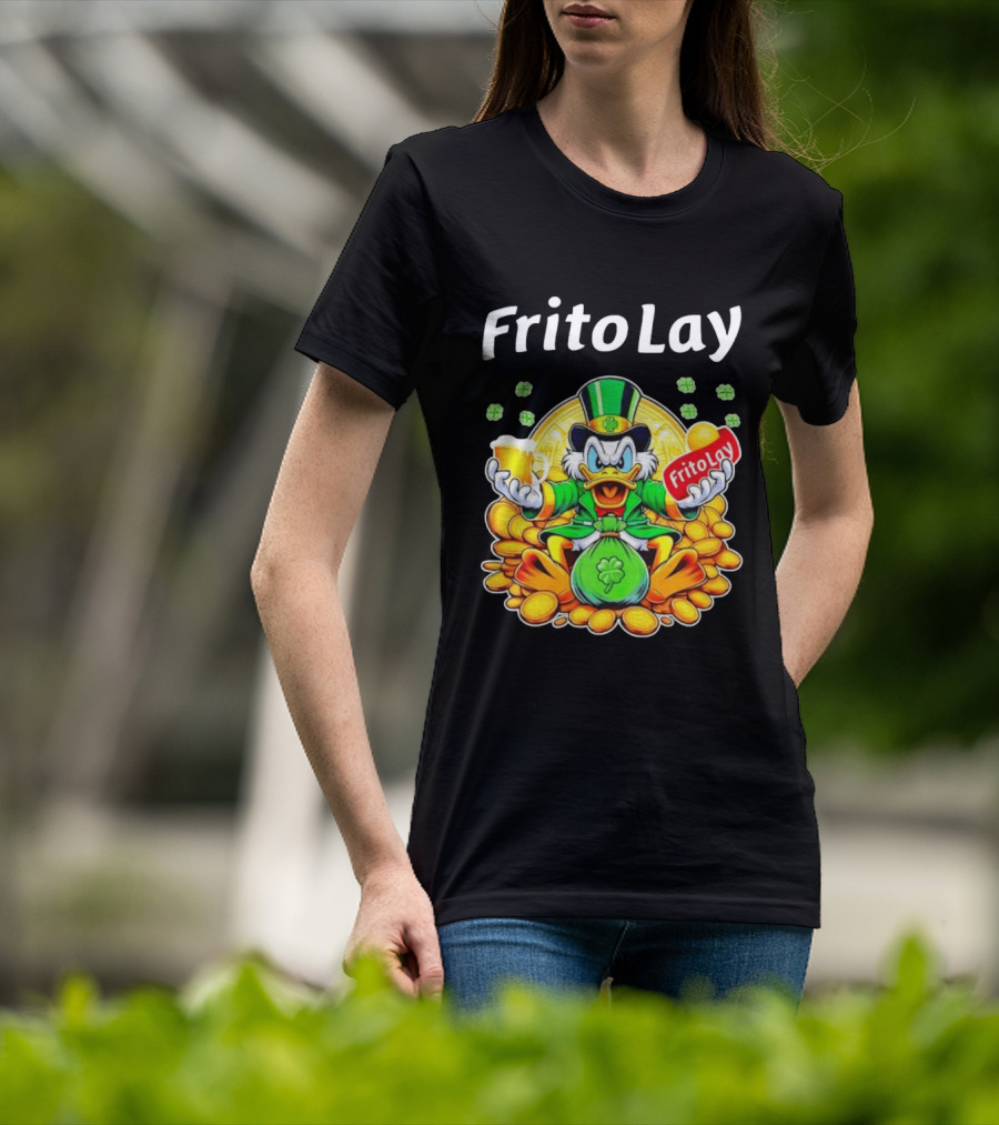 Frito Lay Scrooge McDuck St Patrick's Day Luck Coins Clover Beer T-Shirt