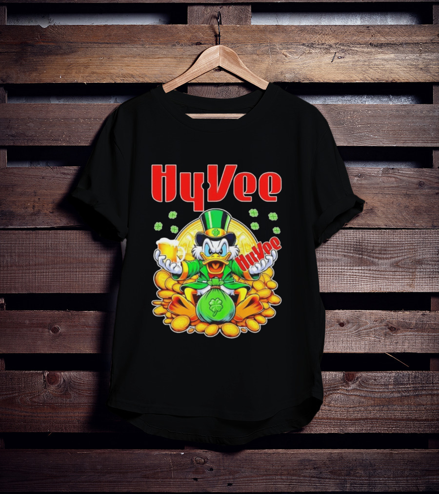 HyVee Scrooge McDuck St Patrick's Day Celebration With Gold Coins And Clover T-Shirt
