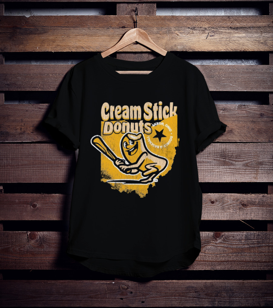 Cream Stick Donuts Ohio Baseball Star Buckeye T-Shirt