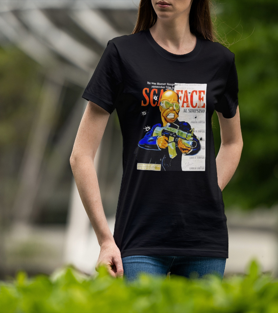 Scarface Al Simpsino Parody Available On DVD Reference T-Shirt