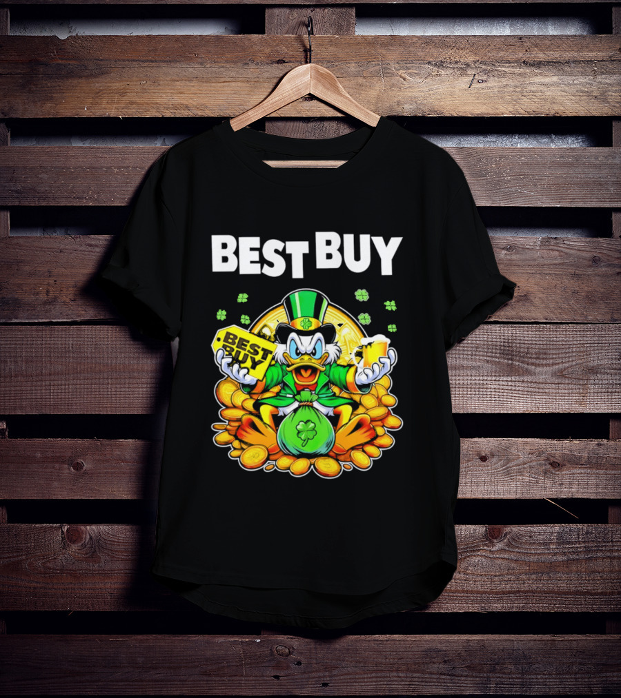 Scrooge McDuck Best Buy St Patrick's Day Coins And Shamrocks Celebration T-Shirt