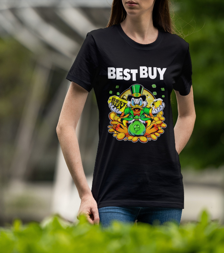 Scrooge McDuck Best Buy St Patrick's Day Coins And Shamrocks Celebration T-Shirt