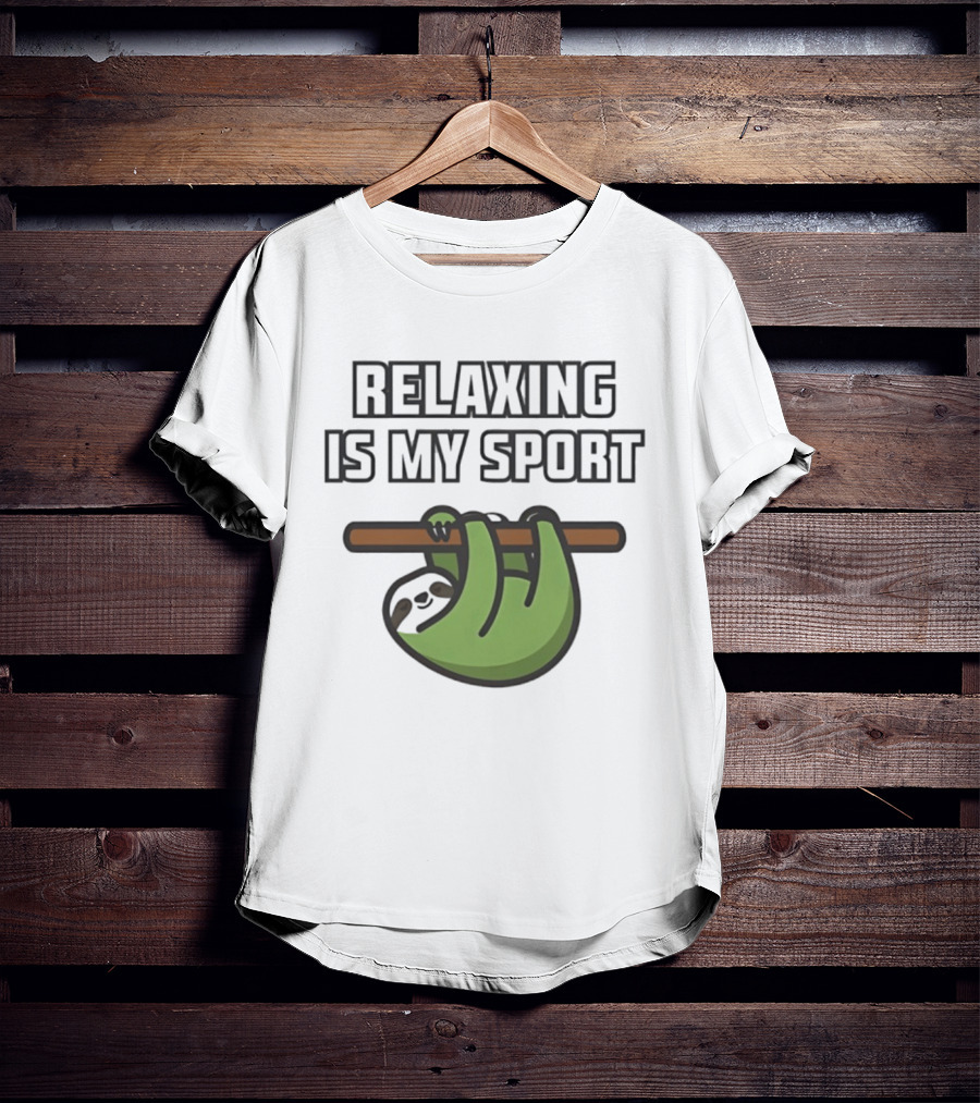 Relaxing Is My Sport Funny Sloth Hanging On Branch T-Shirt
