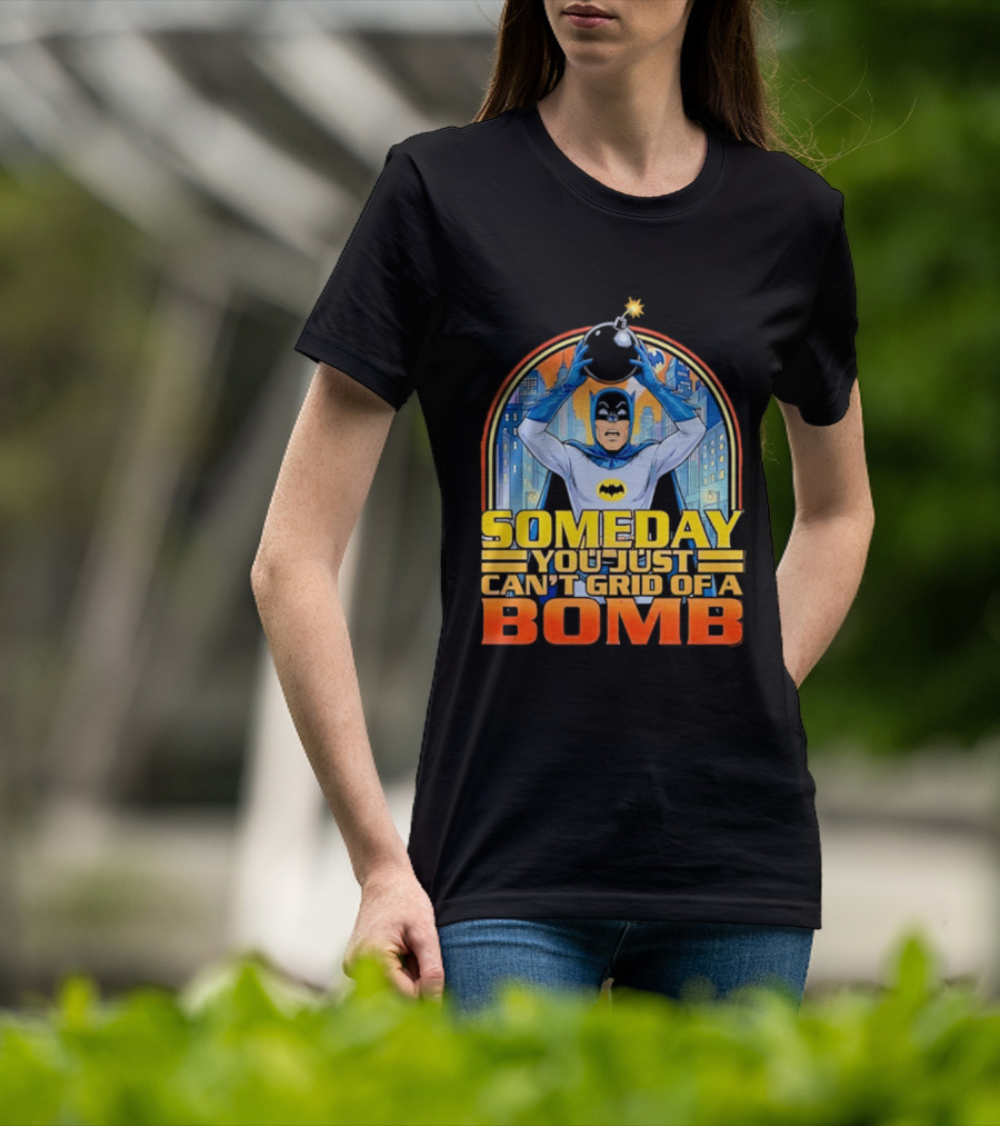 Someday You Just Can't Get Rid Of A Bomb Batman Retro Comic Urban Skyline T-Shirt
