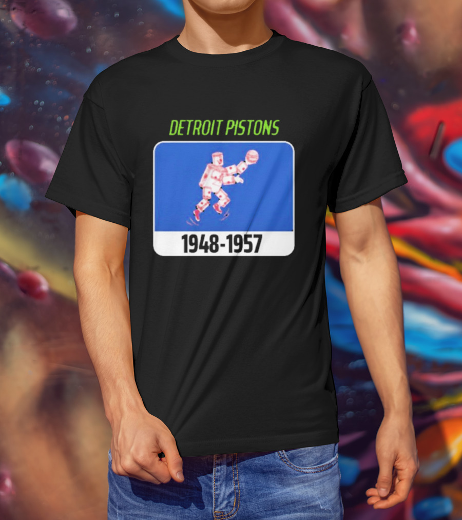 Detroit Pistons 1948 1957 Retro Basketball T-Shirt