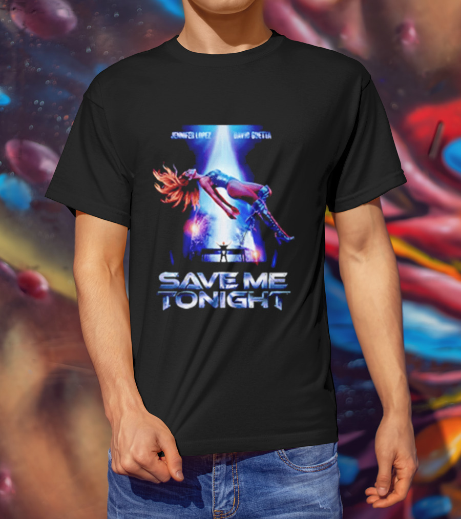 Jennifer Lopez David Guetta Save Me Tonight Neon T-Shirt