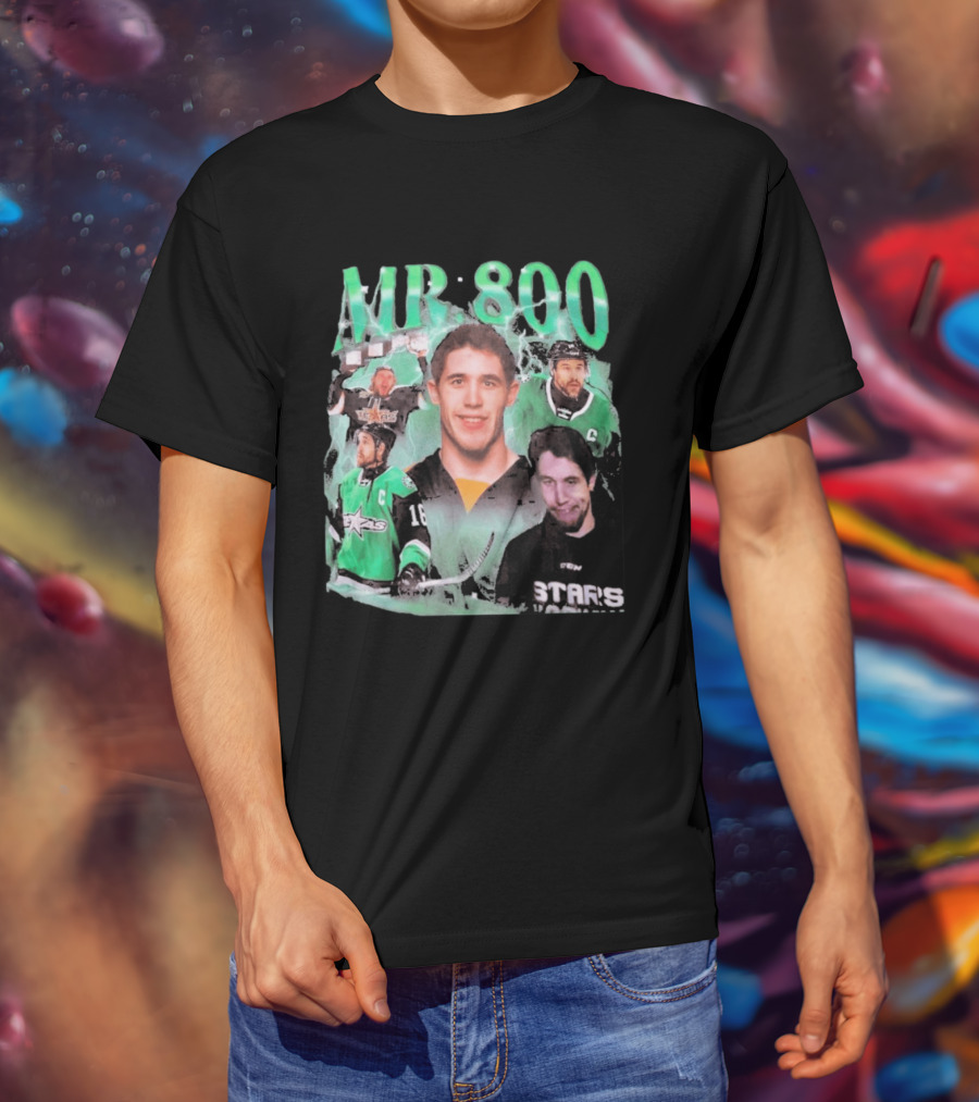MR 800 Hockey Legends Dallas Stars Celebratory Milestone T-Shirt