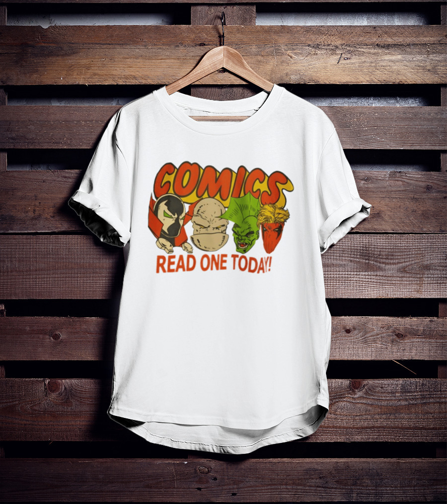 Comics Read One Today Characters Face T-Shirt