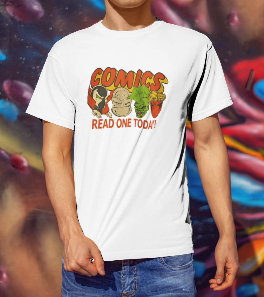 Comics Read One Today Characters Face T-Shirt