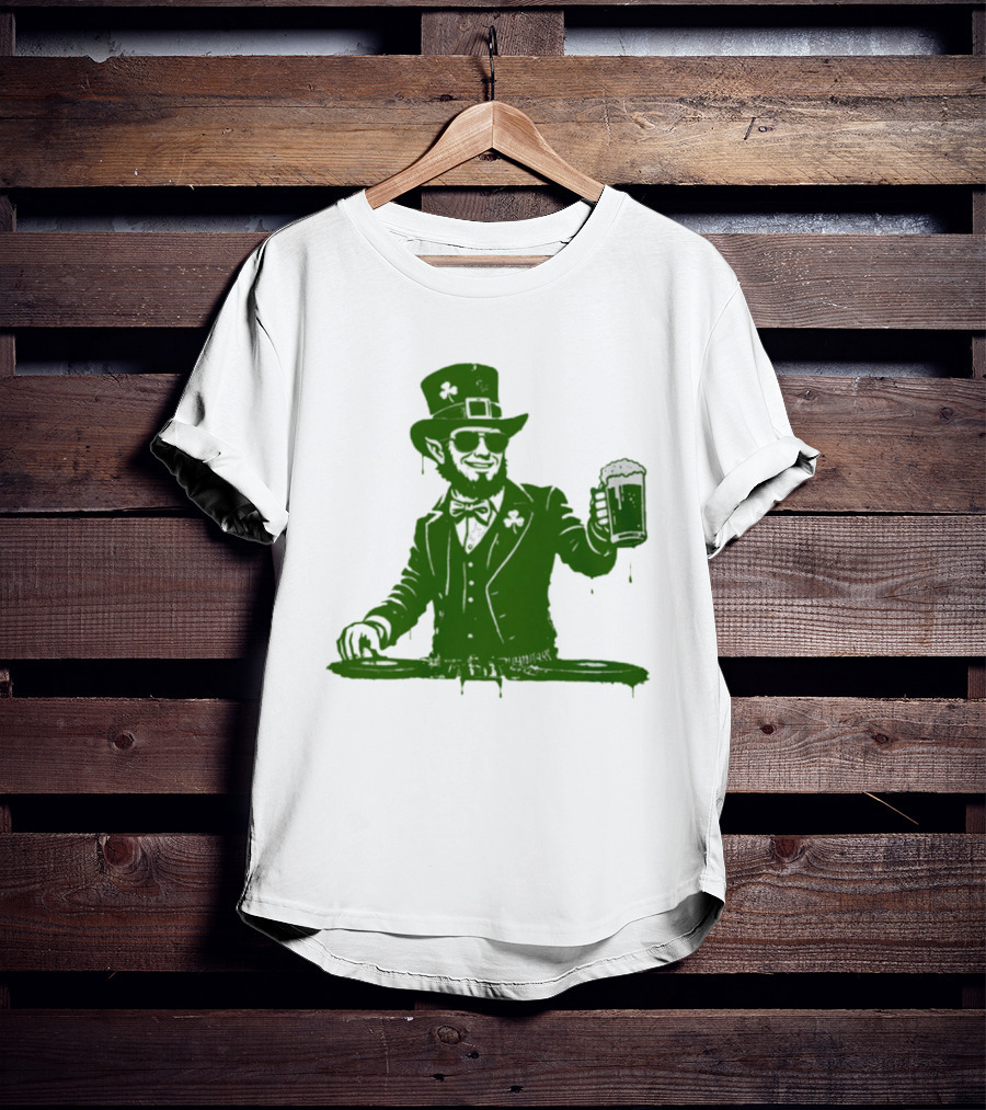 DJ Irish Uncle Sam St Patrick's Day Beer Celebration T-Shirt