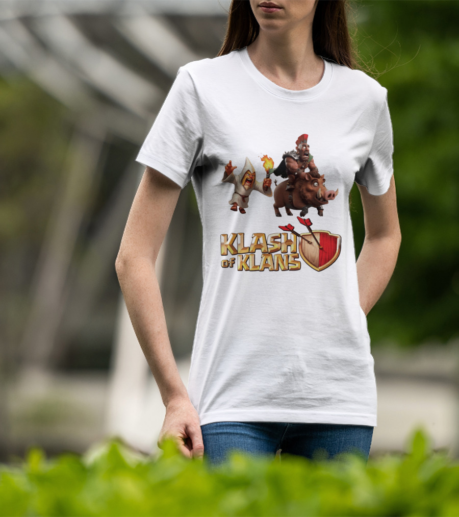 Klash Of Klans Characters With Wizard And Hog Rider T-Shirt
