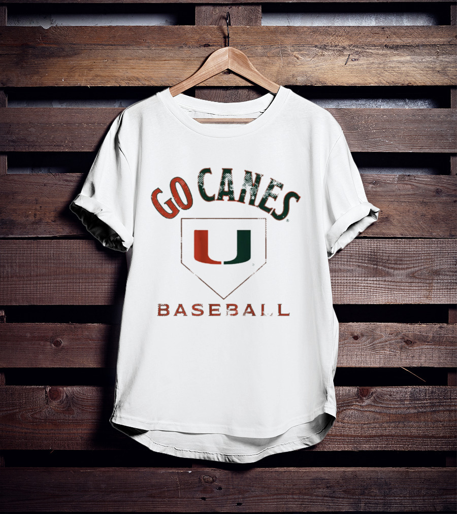 Miami Hurricanes Go Canes Baseball U T-Shirt