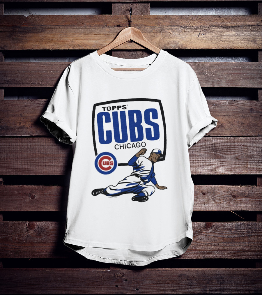 Topps CUBS Chicago Vintage Baseball Player MLB Collab T-Shirt