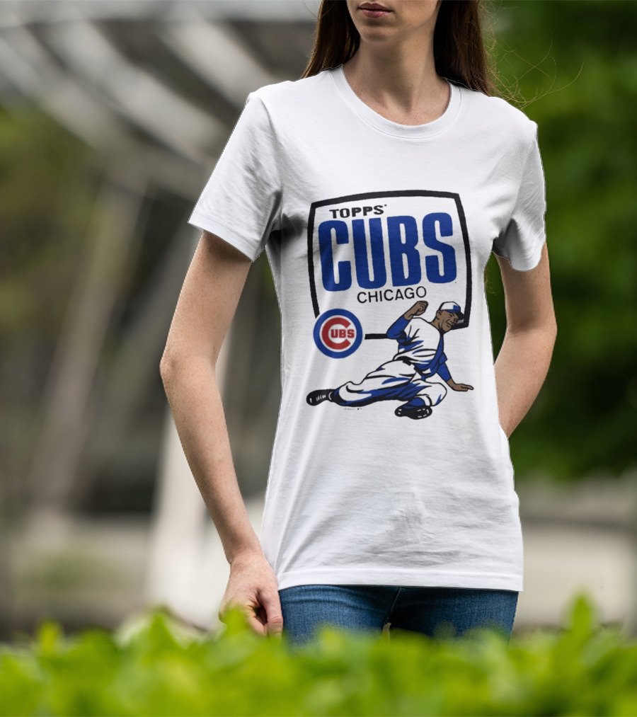 Topps CUBS Chicago Vintage Baseball Player MLB Collab T-Shirt
