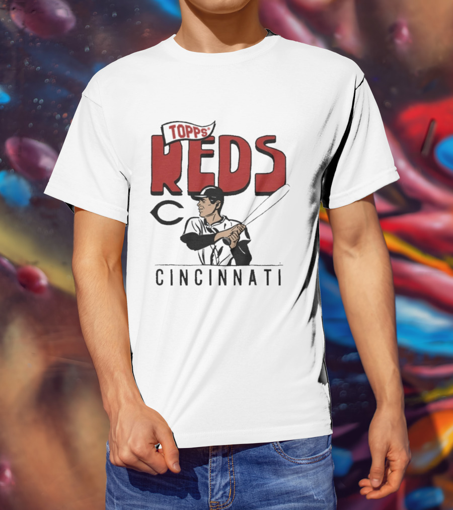 MLB Topps Cincinnati Reds Cartoon Player T-Shirt