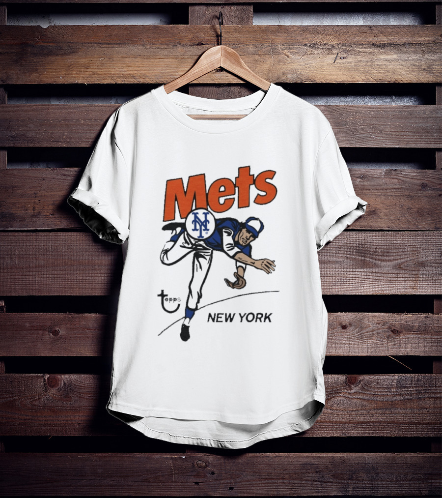 MLB Topps New York Mets Cartoon Raglan T-Shirt
