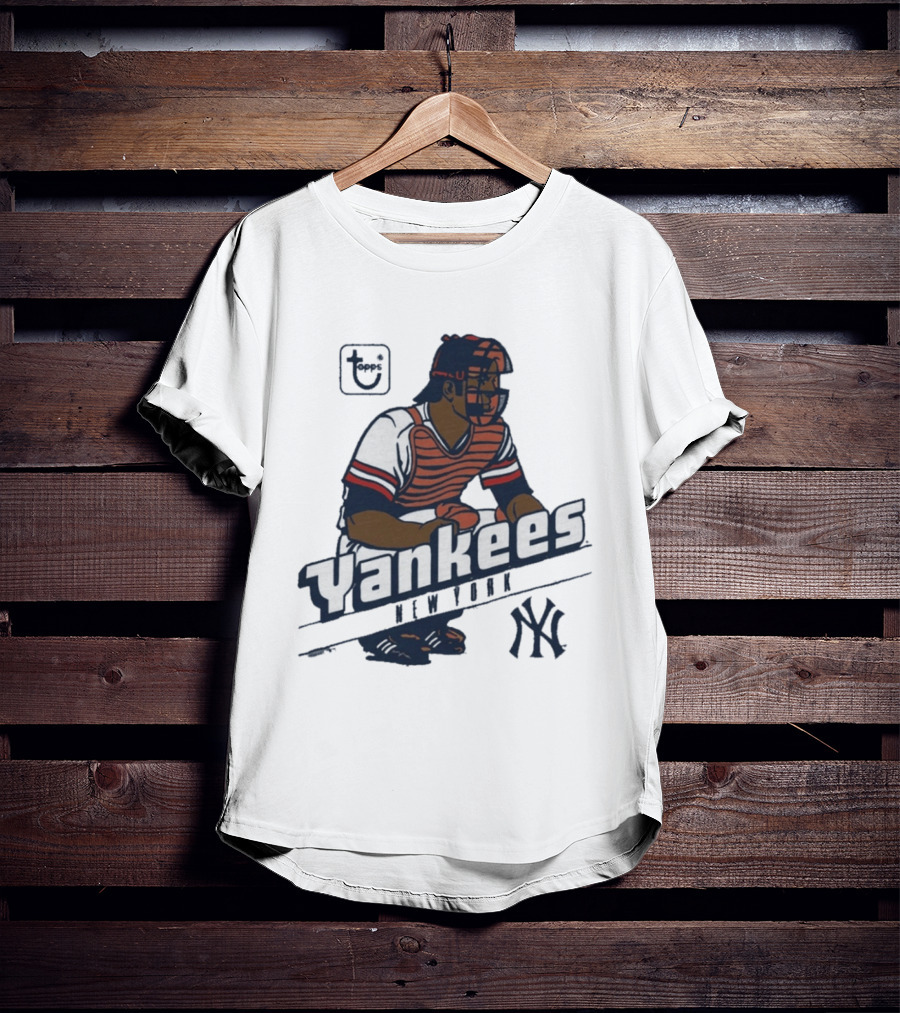 MLB Topps New York Yankees Catcher Cartoon Yankees NY T-Shirt