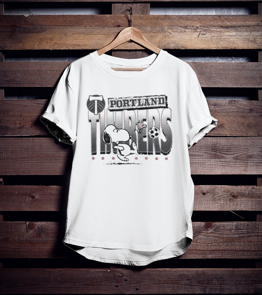 Peanuts Snoopy Portland Timbers Soccer Collaboration T-Shirt