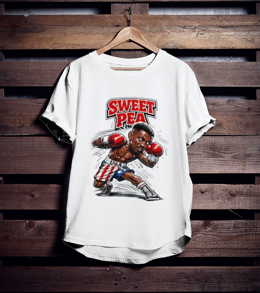 Sweet Pea Pernell Whitaker Boxing Caricature USA Flag Shorts T-Shirt
