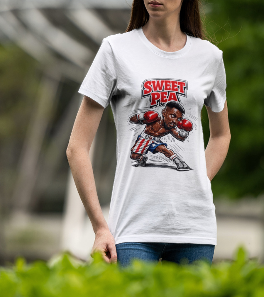 Sweet Pea Pernell Whitaker Boxing Caricature USA Flag Shorts T-Shirt