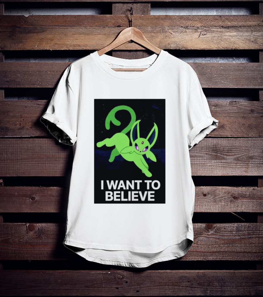 Shiny Espeon I Want To Believe Paranormal T-Shirt