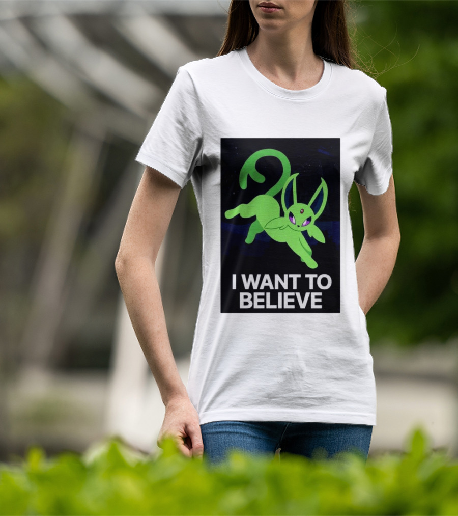 Shiny Espeon I Want To Believe Paranormal T-Shirt