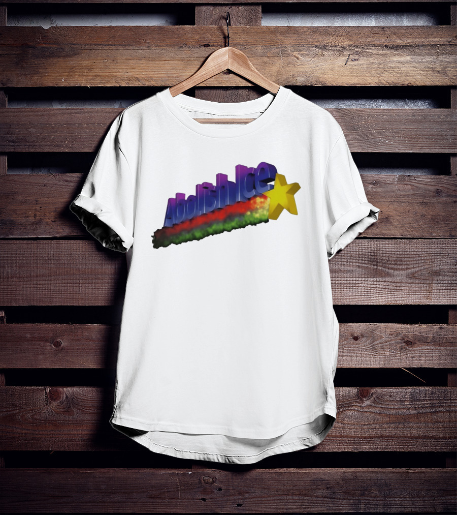 Abolish ICE Star Bold Text With Colorful Gradient And 3D Effect T-Shirt