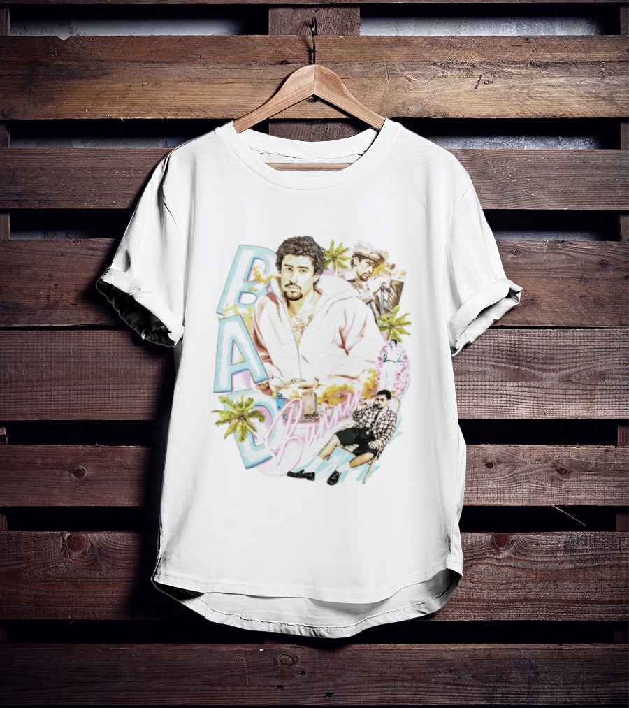 Bad Bunny Vintage Style Urban Vibes 2026 Palm Trees Retro Look T-Shirt