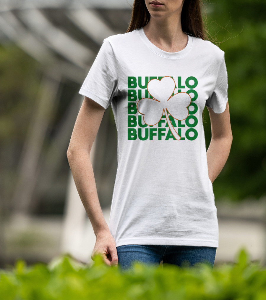 Lucky Buffalo Bills St. Patrick's Day Clover T-Shirt