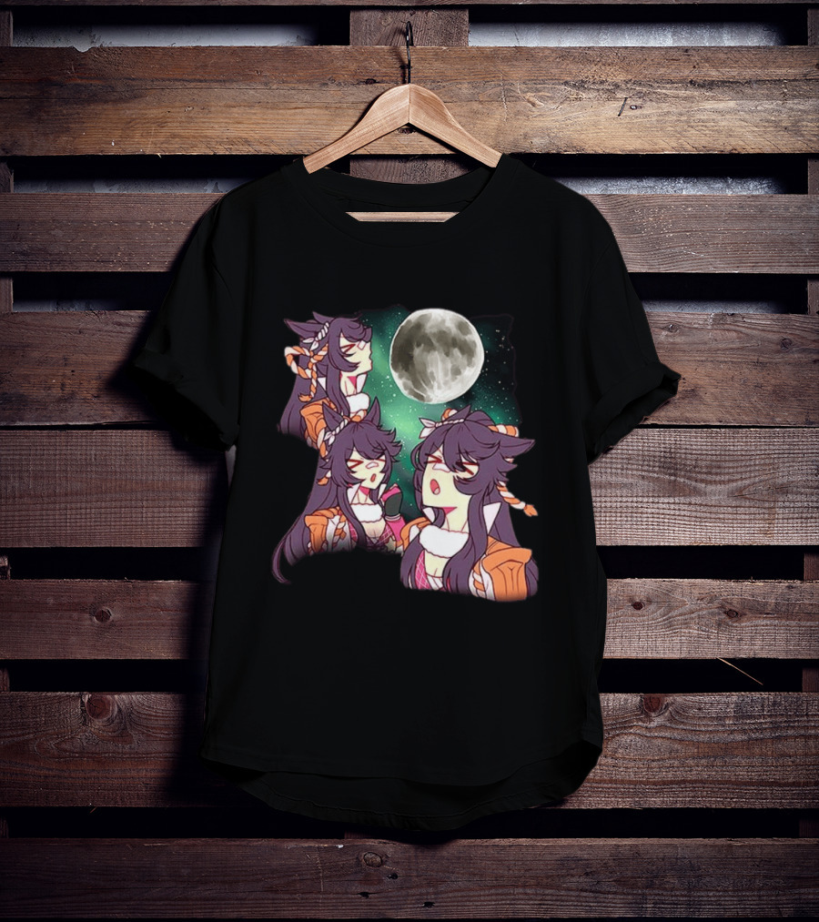 Agnes Tachyon Anime Character Three Wolf Moon Meme T-Shirt