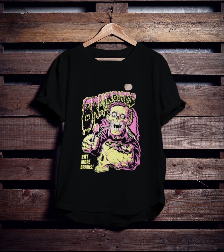 Brainbites Eat More Brains Horror Zombie Eating T-Shirt