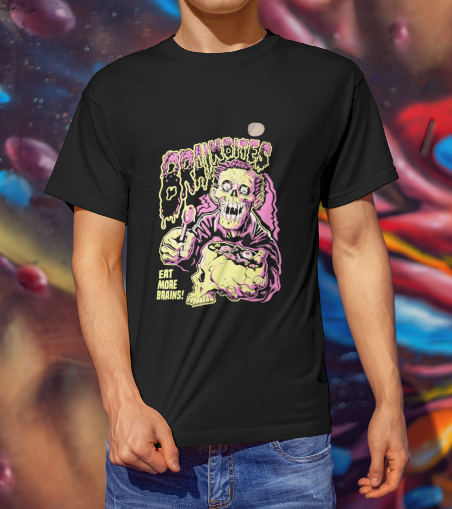 Brainbites Eat More Brains Horror Zombie Eating T-Shirt