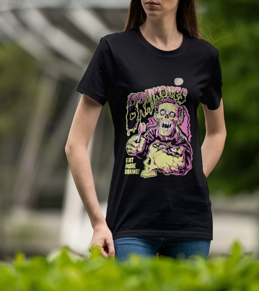 Brainbites Eat More Brains Horror Zombie Eating T-Shirt