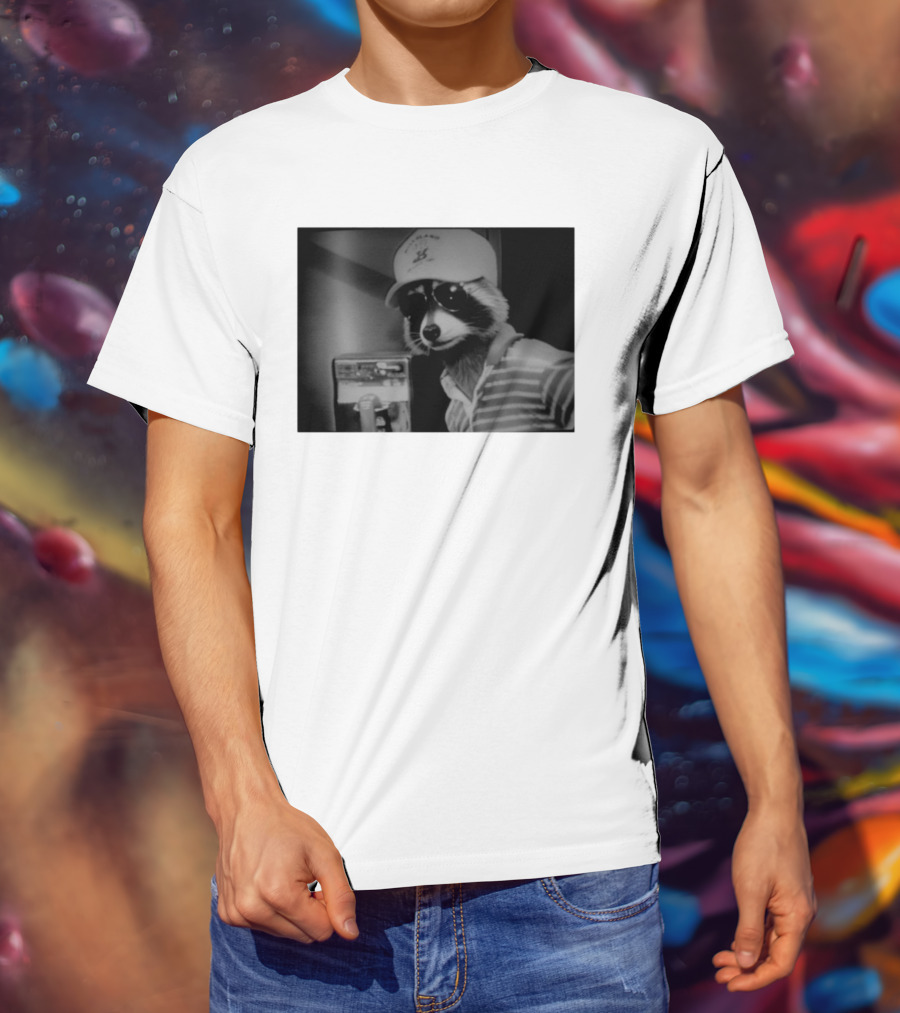 Rascal Plauche Raccoon With Hat And Sunglasses T-Shirt