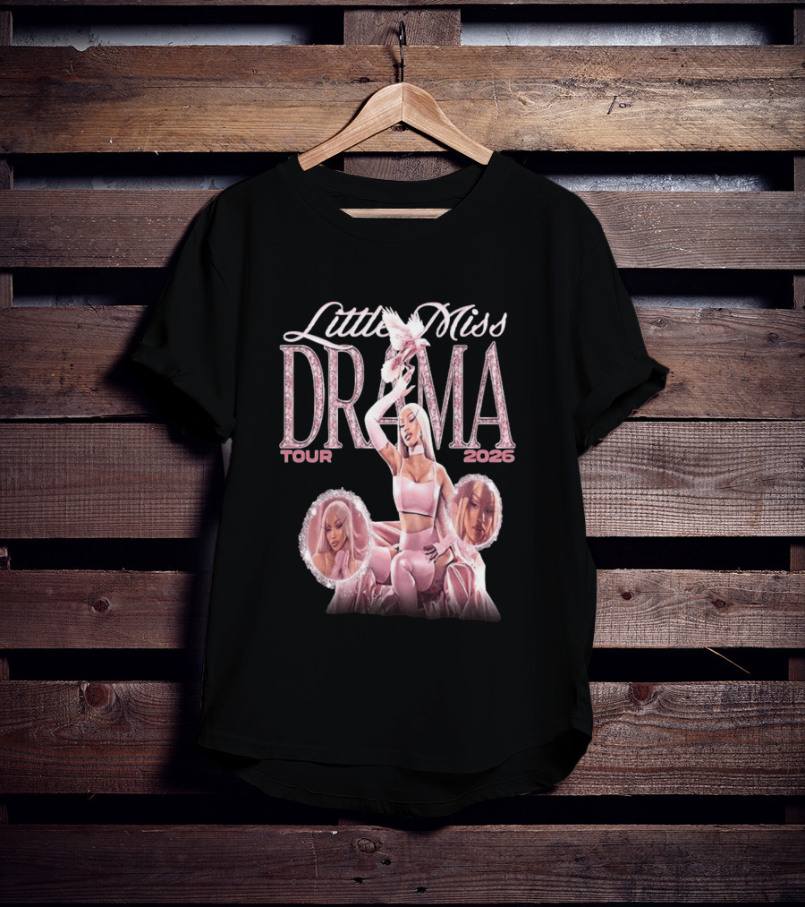 Little Miss Drama Tour 2026 Cardi B Pink Outfit Trio T-Shirt